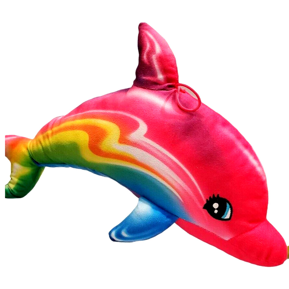 Nanco Rainbow Plush Dolphin Bright Colors 18” Stuffed Animal Stuffy Pride Toy